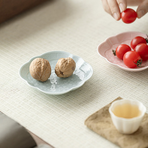 Guanlan Ceramics <b>Small</b> Tea And Snack <b>Tray</b> Solid Porcelain Chinese Zen Style Serving <b>Tray</b> For Residential Use - Product Image 3