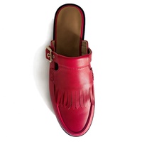 Mules d'été respirantes en cuir rouge haut de gamme pour hommes et femmes – Confortables, en cuir véritable, idéales pour la plage