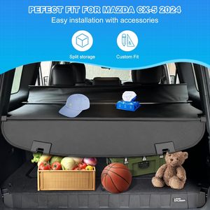 JIAYE 2025-2017 cubierta de carga retráctil para <span class=keywords><strong>Mazda</strong></span>, cubierta de sombra de seguridad para equipaje de <span class=keywords><strong>maletero</strong></span> de fibra de carbono, antiespionaje, privacidad - Product Image 6