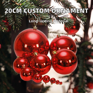 Handgemachte kunden spezifische 20cm große glänzende riesige Plastik-Weihnachtsball-Weihnachts baums chmuck - Product Image 2