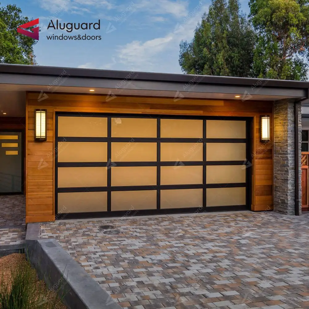 automatic glass aluminum garage door insulated aluminum profile automatic slid up remote control electric garage door