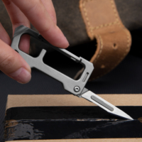 TGZUO Llavero EDC de Lujo Ultraligero, Llavero de Titanio de Alta Calidad, Mini Navaja de Bolsillo EDC Portátil