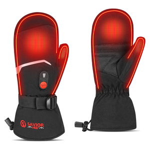Gants de ski électriques coupe-vent imperméables pour hommes et femmes 7.4V 2200MAH cuir chauffant rechargeable pour sports d'hiver-ski - Product Image 1