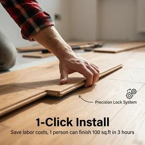 Suelo de Roble Importado de Instalación Fácil y Rápida, con Dimensiones de 1210X167X14, para Salas de Estar Pequeñas <span class=keywords><strong>en</strong></span> Apartamentos - Product Image 3