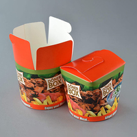 Boîte de nouilles chinoises à fond rond personnalisé, boîte d'emballage à emporter en carton de 16oz pour Kebab Doner