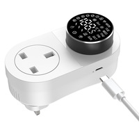 Prise connectée thermostat intelligente Tuya WiFi avec bouton rotatif, tension large AC95-240V, prise standard UK, contrôle à distance via application