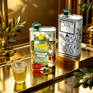 Boîte en fer blanc rectangulaire ou carrée personnalisable avec logo, <span class=keywords><strong>200</strong></span>, 500, 750 ml, 1 litre, 1 gallon, style F, pour emballage alimentaire et huile d'olive - Product Image 2