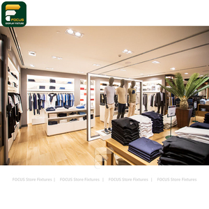 Custom Premium Clothing Store Garment Rail <b>Wall</b> Shelving Cabinet Cashier Counter <b>Unit</b> - Product Image 6