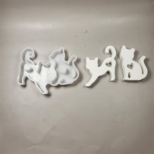 Moldes de fundición de resina hechos a mano para adornos decorativos DIY estilo Ins molde de estatuilla de gato de silicona - Product Image 5