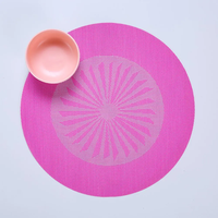 Set de table rond en PVC vinyle, résistant à la chaleur, fabriqué en Chine, personnalisable, prix attractif, conforme aux normes hôtelières, pour intérieur