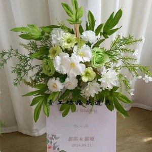 Grandes fleurs artificielles géantes en organza de soie faites à la main, rose poudré, pour décoration de centre de table de cérémonie de mariage - Product Image 4