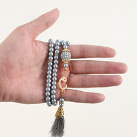 Collier en verre rond Tasbih musulman 99 perles chapelet de prière pour les cadeaux de l'EID Mubarak Prière musulmane du Ramadan Tasbih pour la prière