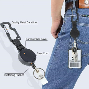 Cordon en acier multifonctionnel pour extérieur, boucle à tirage facile, sangle ronde de 4,4 cm de diamètre, anti-perte et antivol, rétractable - Product Image 1