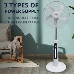 18 16Inch Thông Minh AC DC 12V Sàn Quạt Năng Lượng Mặt Trời Hiệu Quả Cao Điện Có Thể Sạc Lại Fan Với Năng Lượng Mặt Trời Bảng Điều Khiển Và LED Ánh Sáng Quạt Năng Lượng Mặt Trời - Product Image 2