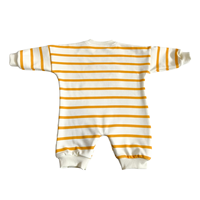 Combinaison à col côtelé rayé pour bébé garçon et fille, tenue une pièce en tricot côtelé à manches longues, barboteuse décontractée pour nourrisson