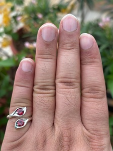 100% Natural Genuine Mozambique <b>Garnet</b> Sterling <b>Silver</b> <b>Ring</b> - January Birthstone Everyday Jewelry Gift for Her - Product Image 4
