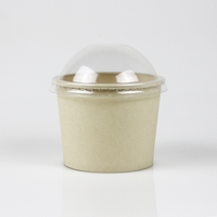 Tasse à crème glacée en papier de pulpe de bambou jetable à emporter en papier de qualité alimentaire biodégradable avec couvercle