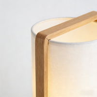 Lampe de Chevet en Tissu Personnalisable en Gros, Lampe de Nuit LED, Lampe de Table, Lanterne Lumineuse, Lampe de Table en Bois pour Chambre à Coucher, Décoration Intérieure
