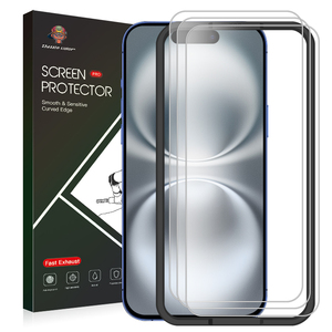 Bộ 3 Miếng Dán Màn Hình Kính Cường Lực 9H Chống Trầy Xước Có Khung Dán Miễn Phí Cho Điện Thoại iPhone 14 15 16 Pro Max - Product Image 3