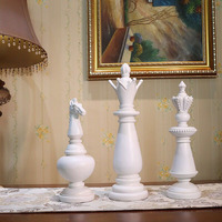Statue de grand jeu d'échecs en résine moderne, décoration de bureau à la maison