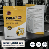 Sachet Doypack Personnalisé Jaune en PET/PE pour Protéine en Poudre Isolée avec Fermeture Zip, Emballage Alimentaire de Qualité pour Nourriture pour Animaux