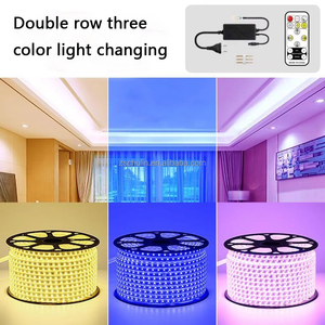 220V SMD 5730 <span class=keywords><strong>LED</strong></span> bande lumineuse 72 120 <span class=keywords><strong>LED</strong></span> extérieur étanche IP67 PVC corps trois couleurs éclairage <span class=keywords><strong>Led</strong></span> bande avec télécommande IR - Product Image 2