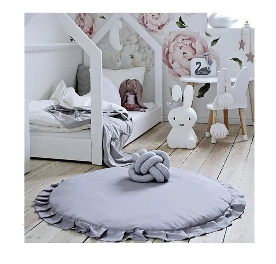 PLHAN Cotton Round Kids Rug Toys Children's Baby Carpet Play Mat