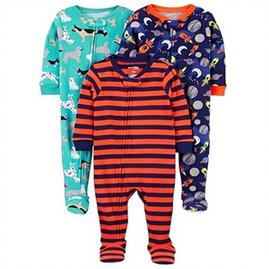 Simple Joys by Carters Set di 3 Pigiami in Cotone con Piedini per Neonati Maschi, Ricamati con Cani/Spazio/Rinoceronte, Lavabili in Lavatrice, 18 Mesi - Product Image 3