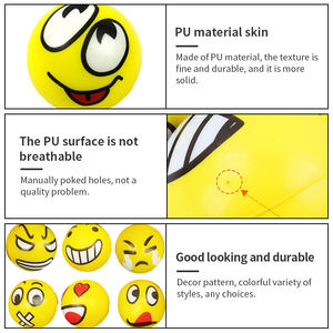 2023 nuevos juguetes promocionales pequeña sonrisa redonda cara PU espuma publicidad estrés bola en China - Product Image 3