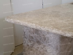 SH STONE Plan de travail moderne en marbre <span class=keywords><strong>Bianca</strong></span> Perla Grigio Orsola Beige pour îlot de cuisine, table centrale et meuble - Product Image 4