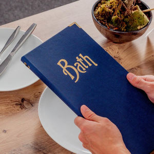 Menus en tissu faciles à nettoyer avec cordon élastique, porte-menu à double panneau pour restaurant, bar, hôtel - Product Image 6