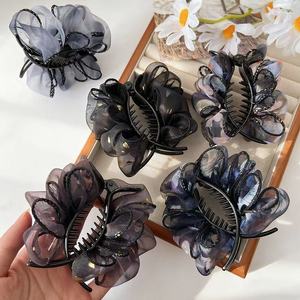 French autumn and winter new style tulip ball clip temperament fashion elegant mesh cloud medium grab clip hairpin headdress - Product Image 2