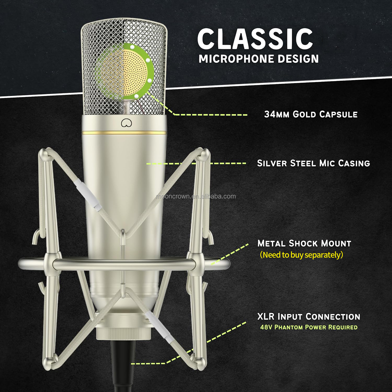 ●Mic-C ZX-89 Condenser Microphone - Professional Podcast Recording