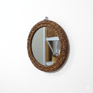 Đẹp làm bằng tay nước lục bình tường gương kết hợp nhiệt đới & Bohemian cảm thấy được thực hiện với dệt lục bình nước - Product Image 2