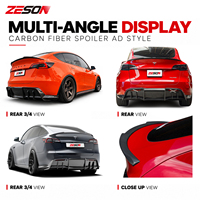 Tesla Model Y 2021-2024 Ön Makyajlı Bagaj Kapağı Kanadı için AD Style Gerçek Karbon Fiber Tavan Spoyleri