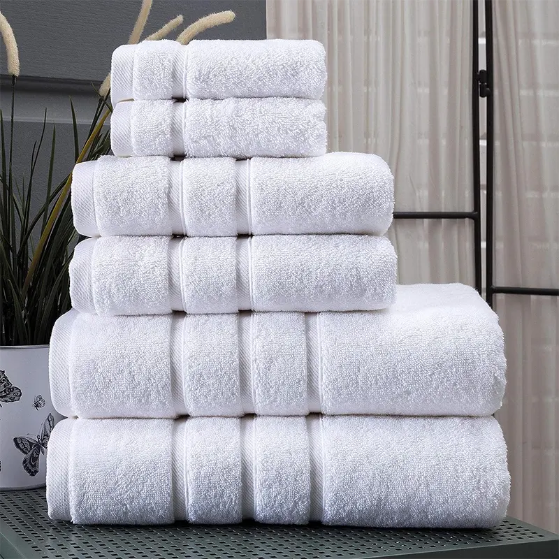 Juego de toallas de baño para hotel al por mayor juego de toallas de baño de algodón blanco 70*140cm para playa de microfibra para adultos