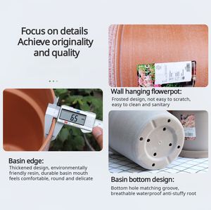 กระถางเซรามิก LUCKY FUSION Horen สำหรับปลูก<span class=keywords><strong>ผัก</strong></span>ในบ้าน ระเบียง กระถางปลูกพืชแบบหนาพิเศษ ทนทาน สไตล์เรโทร - Product Image 2