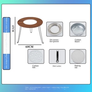 Table pliante portable pour l'extérieur et la maison Grand poêle à <span class=keywords><strong>barbecue</strong></span> en acier sans fumée <span class=keywords><strong>Fumoir</strong></span> Thé pour cour Fumeur Grill Type - Product Image 5