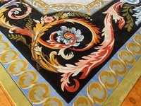 Tapis en laine tufté à la main, style ferme, à boucles florales classiques chinoises, épais et rembourré, antidérapant, adapté aux animaux domestiques, sur mesure