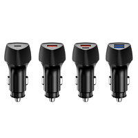 Chargeur de voiture SUNDA à tête triangulaire noire 100W, charge rapide, adaptateur de chargeur de voiture USB C ignifuge pour téléphones mobiles 12V-24V