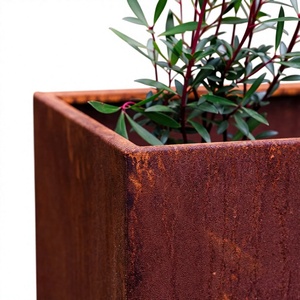 Vintage Galvanized Rustic Metal Square Design Outdoor <b>Large</b> Size <b>Plants</b> Use Planters Set At Wholesale Price - Product Image 6