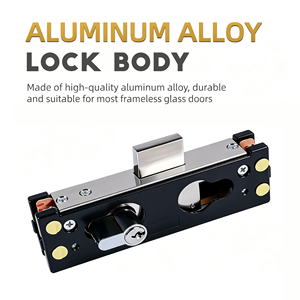 Stainless Steel Frameless Glass <strong>Door</strong> Bottom Patch Lock Floor Deadbolt Swing Glass <strong>Door</strong> Deadbolt Lockset - Product Image 2