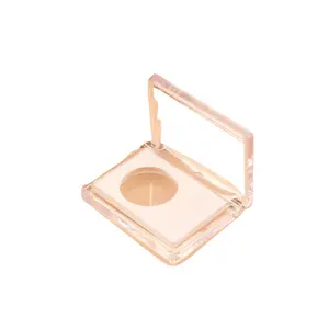 Factory Cosmetic packaging supplier Empty Round eyeshadow palette monochrome oval through-bright piece blush loose powder case