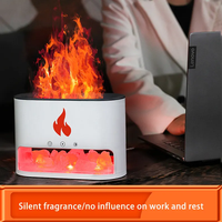 Diffuseur d'arômes humidificateur à flamme 3D en pierre de sel de l'Himalaya avec logo personnalisé de haute qualité, flamme bleue, humidificateur USB