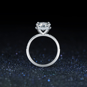 925 sterling Silver Sparkling Luxury Vòng rõ ràng <span class=keywords><strong>Cubic</strong></span> <span class=keywords><strong>Zirconia</strong></span> ngón tay mỏng nhẫn cho phụ nữ engagement đồ trang sức mỹ - Product Image 5