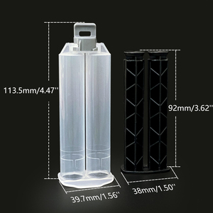 <span class=keywords><strong>Cartouche</strong></span> de colle époxy vide 24 ml 1:1 à double seringue, tube de distribution de colle AB en plastique avec piston manuel et capuchon refermable - Product Image 4