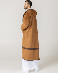 Áo khoác Farwa mùa đông có mũ trùm đầu kiểu Ả Rập chất lượng cao, sản xuất theo đơn đặt hàng (OEM) dành cho nam - Product Image 5