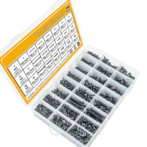 M2 M3 M4 Alloy Steel Hex Socket Head Cap Screws Nuts Washers Assortment Kit 1200 Pieces Metric DIN 912 Grade 12.9 - Product Image 4