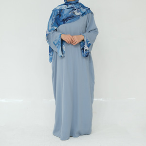 Abaya Modeste Sharut EID 2026, Robe Musulmane Dubai à Manches Fendues, Abaya Fermée Nida pour Femme, Ensemble Robe Musulmane avec Hijab Assorti - Product Image 4