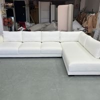 Nordischer Stil Samt-Bouclé-Polsterung Hotel Minimalistisches Freizeit-Sofa Chesterfield Modernes L-förmiges Ecksofa-Set